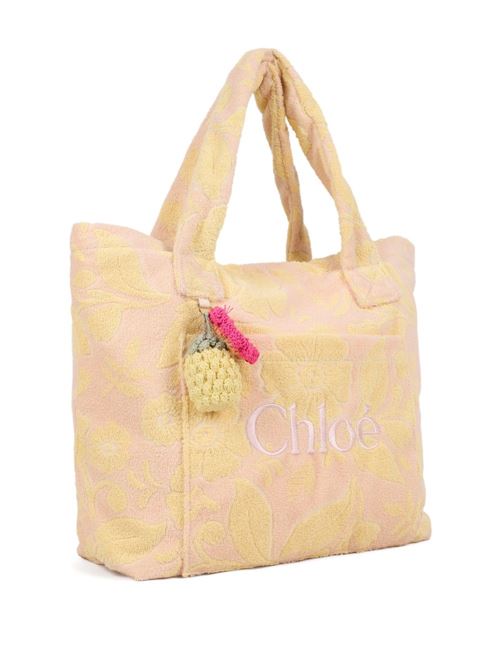 Borsa bambina Chloé in spugna beige con fiori Chloe' Kids | C21227S05